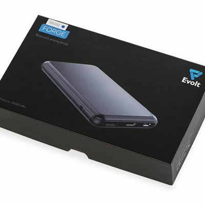 Внешний аккумулятор Forge v.2 металл, 10000mah, синий