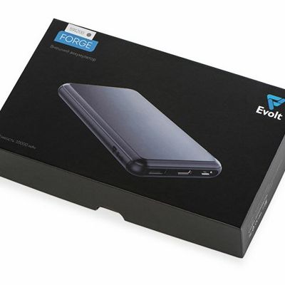 Внешний аккумулятор Forge v.2, металл, 10000mah, серый