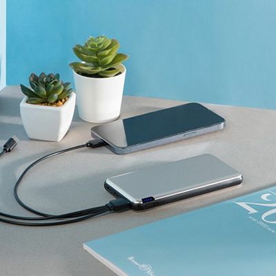 Внешний аккумулятор Forge v.2, металл, 10000mah, серебристый