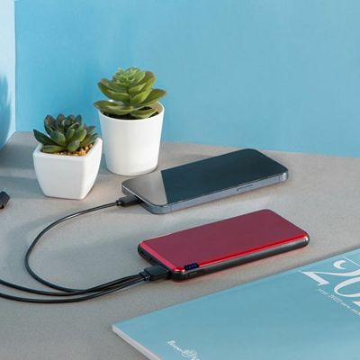 Внешний аккумулятор Forge v.2, металл, 10000mah, красный