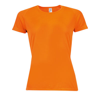 Футболка "Sporty women", неоовый оранжевый_XS, 100% п/э, 140 г/м2