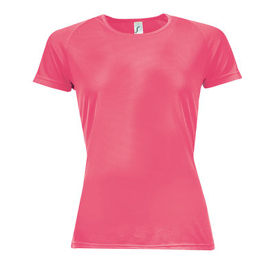 Футболка "Sporty women", неоновый коралл_M, 100% п/э, 140 г/м2