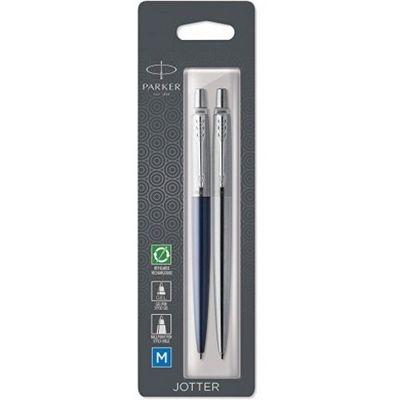 Набор из 2х ручек в подарочной коробке: Parker Jotter Essential, Royal Blue CT и Parker Jotter Essential, St. Steel СT