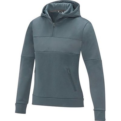 Женский свитер анорак Sayan на молнии на половину длины с капюшоном, steel grey