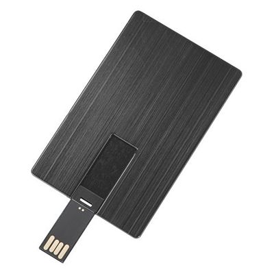 Флеш-карта USB 2.0 16 Gb в виде металлической карты Card Metal, темно-серый