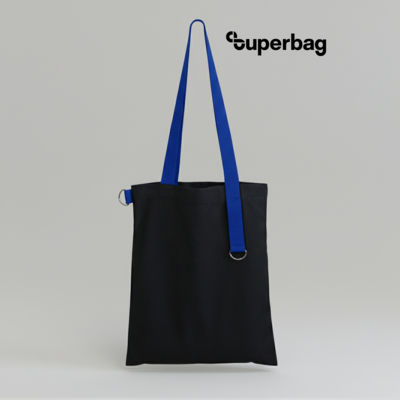 Шоппер Superbag black (чёрный с синим)