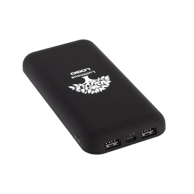 Беспроводное зарядное устройство "Sticky SOFTTOUCH", 10000 mAh с подсветкой логотипа и присосками, цвет черный