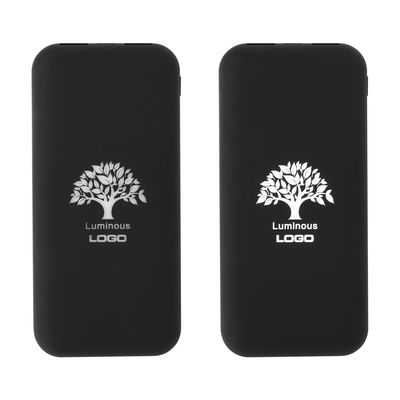 Беспроводное зарядное устройство "Sticky SOFTTOUCH", 10000 mAh с подсветкой логотипа и присосками, цвет черный