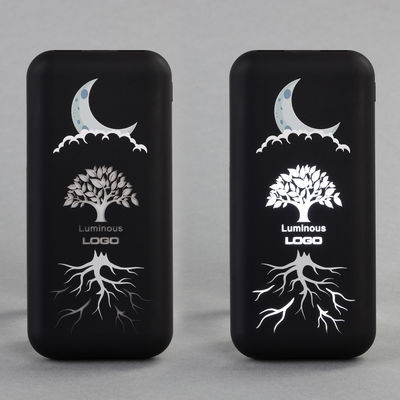 Беспроводное зарядное устройство "Sticky SOFTTOUCH", 10000 mAh с подсветкой логотипа и присосками, цвет черный