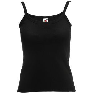Майка "Lady-fit Strap T", черный_S, 100% х/б, 220 г/м2