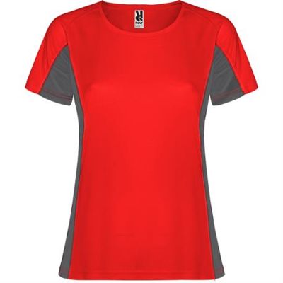 Спортивная футболка SHANGHAI WOMAN женская, КРАСНЫЙ/ТЕМНЫЙ ГРАФИТ S