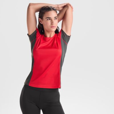 Спортивная футболка SHANGHAI WOMAN женская, КРАСНЫЙ/ТЕМНЫЙ ГРАФИТ S