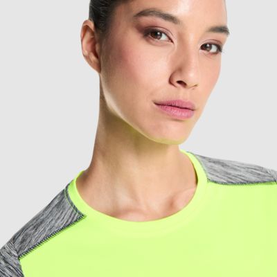 Спортивная футболка ZOLDER WOMAN женская, ФЛУОРЕСЦЕНТНЫЙ ЖЕЛТЫЙ/ПЁСТРЫЙ ЧЕРНЫЙ S
