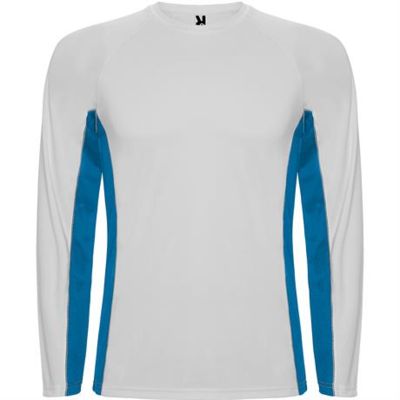 Спортивная футболка SHANGHAI L/S мужская, БЕЛЫЙ/КОРОЛЕВСКИЙ СИНИЙ S