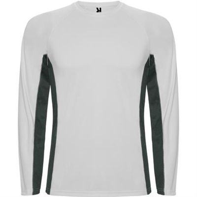 Спортивная футболка SHANGHAI L/S мужская, БЕЛЫЙ/ТЕМНЫЙ ГРАФИТ S