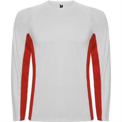 Спортивная футболка SHANGHAI L/S мужская, БЕЛЫЙ/КРАСНЫЙ S