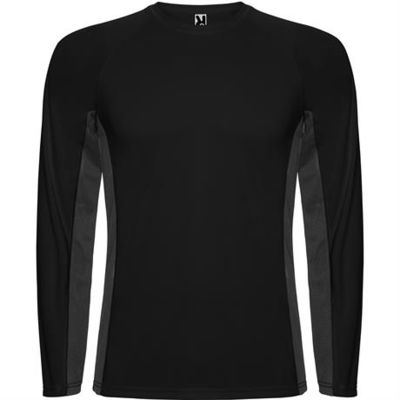 Спортивная футболка SHANGHAI L/S мужская, ЧЕРНЫЙ/ТЕМНЫЙ ГРАФИТ S