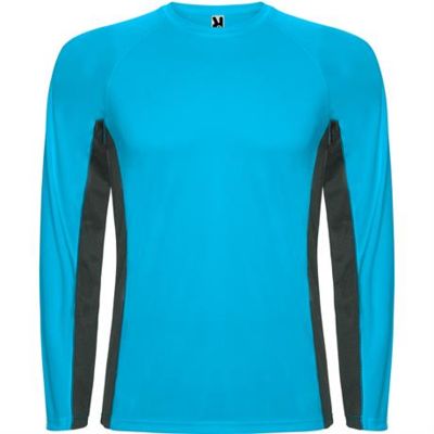 Спортивная футболка SHANGHAI L/S мужская, БИРЮЗОВЫЙ/ТЕМНЫЙ ГРАФИТ S