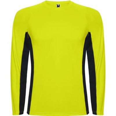 Спортивная футболка SHANGHAI L/S мужская, ФЛУОРЕСЦЕНТНЫЙ ЖЕЛТЫЙ/ЧЕРНЫЙ S