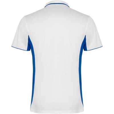 Спортивная футболка поло MONTMELO мужская, БЕЛЫЙ/КОРОЛЕВСКИЙ СИНИЙ S