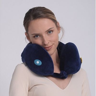 Подушка для путешествий со встроенным массажером Massage Tranquility Pillow, синий