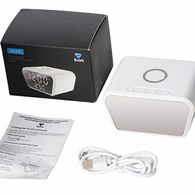 Настольные часы с функцией беспроводной зарядки Wake, 10 Вт