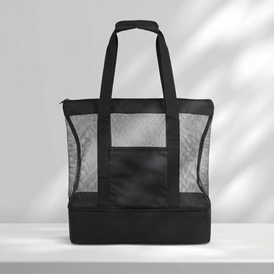 Сумка для шопинга и пляжа Coolmesh с изотермическим отделением внизу, черный