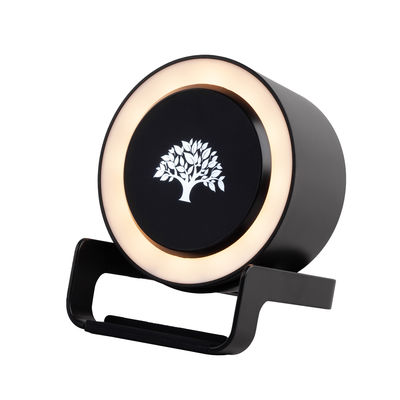 Bluetooth колонка-подставка "Smart Loud" с беспроводным (10W) зарядным устройством, лампой и подсветкой логотипа, цвет черный