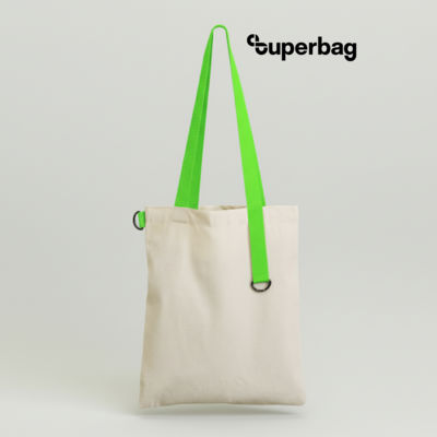 Шоппер Superbag (неокрашенный с салатовым)