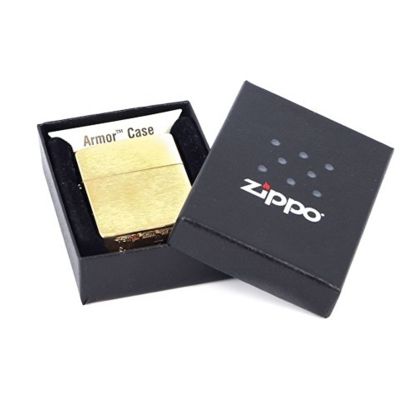 Зажигалка ZIPPO Armor™ с покрытием Brushed Brass, латунь/сталь, золотистая, матовая, 38x13x57 мм