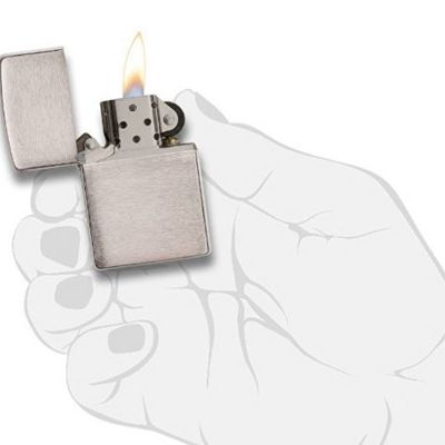 Зажигалка ZIPPO Armor™ c покрытием Brushed Chrome, латунь/сталь, серебристая, матовая, 38x13x57 мм