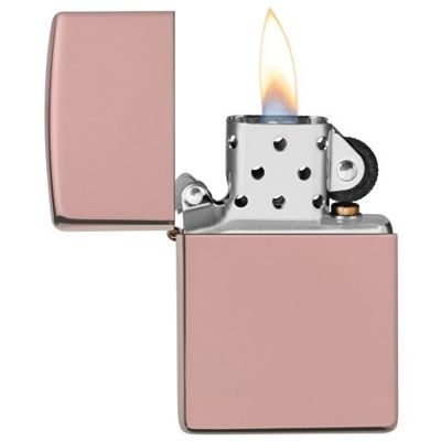 Зажигалка ZIPPO Classic с покрытием High Polish Rose Gold, латунь/сталь, розовое золото, 38x13x57 мм