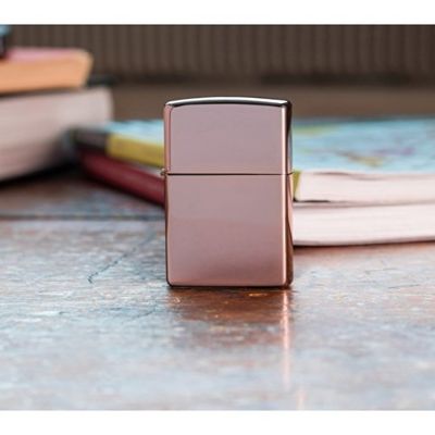 Зажигалка ZIPPO Classic с покрытием High Polish Rose Gold, латунь/сталь, розовое золото, 38x13x57 мм