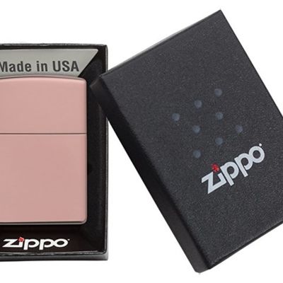 Зажигалка ZIPPO Classic с покрытием High Polish Rose Gold, латунь/сталь, розовое золото, 38x13x57 мм