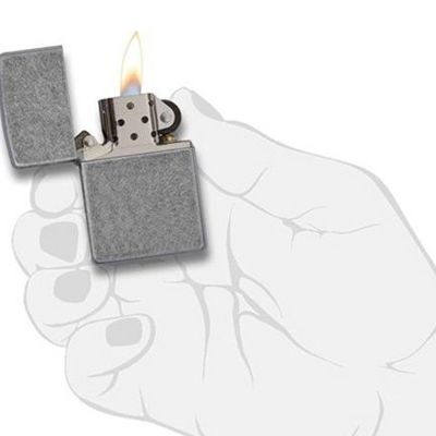 Зажигалка ZIPPO Classic с покрытием ™Plate, латунь/сталь, серебристая, матовая, 38x13x57 мм