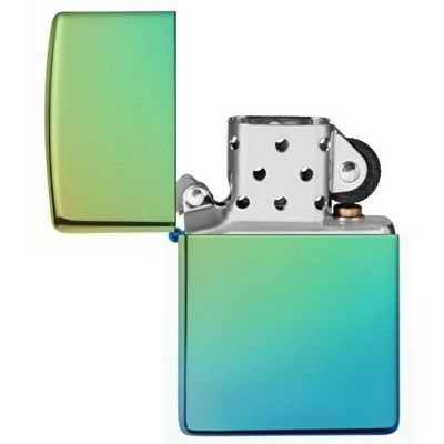 Зажигалка ZIPPO Classic с покрытием High Polish Teal, латунь/сталь, зелёная, глянцевая, 38x13x57 мм