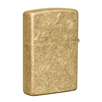 Зажигалка ZIPPO Classic с покрытием Tumbled Brass, латунь/сталь, золотистая, матовая, 38x13x57 мм