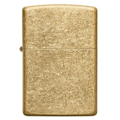 Зажигалка ZIPPO Classic с покрытием Tumbled Brass, латунь/сталь, золотистая, матовая, 38x13x57 мм