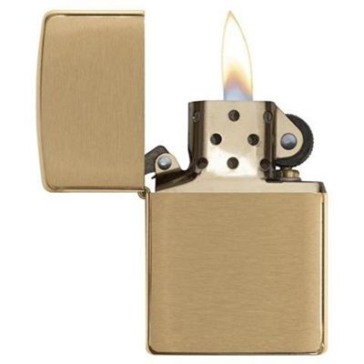 Зажигалка ZIPPO с покрытием Brushed Brass, латунь/сталь, золотистая, матовая, 38x13x57 мм