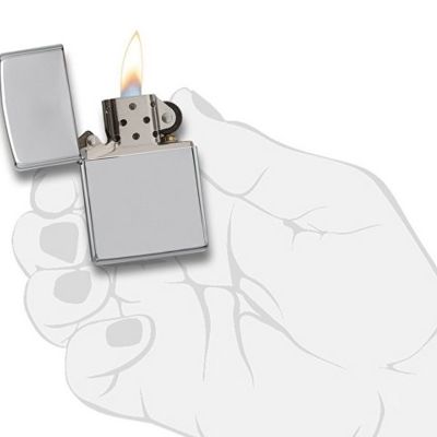 Зажигалка ZIPPO Classic с покрытием High Polish Chrome, латунь/сталь, серебристая, 38x13x57 мм