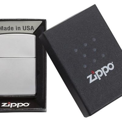 Зажигалка ZIPPO Classic с покрытием High Polish Chrome, латунь/сталь, серебристая, 38x13x57 мм