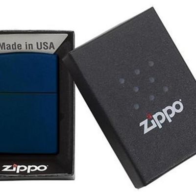 Зажигалка ZIPPO Classic с покрытием Navy Matte, латунь/сталь, синяя, матовая, 38x13x57 мм