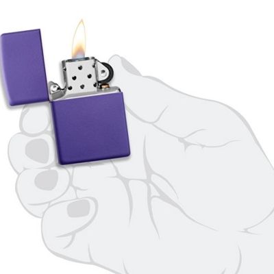 Зажигалка ZIPPO Classic с покрытием Purple Matte, латунь/сталь, фиолетовая, матовая, 38x13x57 мм