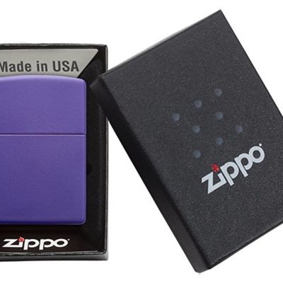 Зажигалка ZIPPO Classic с покрытием Purple Matte, латунь/сталь, фиолетовая, матовая, 38x13x57 мм