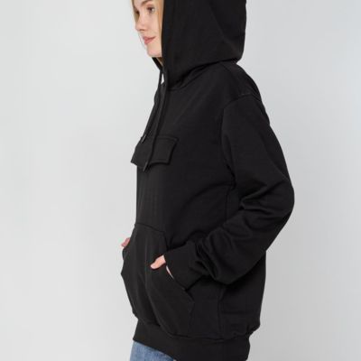 Худи унисекс с карманом на груди Chest Pocket, черное