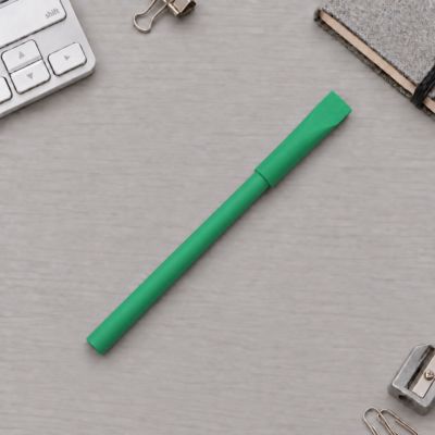 Ручка картонная с колпачком Recycled, нефритовый