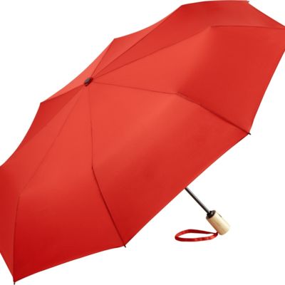 Зонт складной 5429 ÖkoBrella из бамбука, полуавтомат, красный