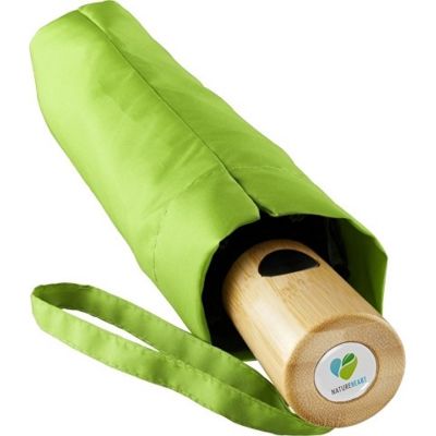 Зонт складной 5429 ÖkoBrella из бамбука, полуавтомат, лайм