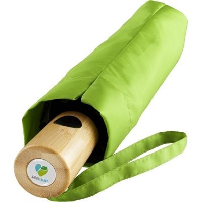 Зонт складной 5429 ÖkoBrella из бамбука, полуавтомат, лайм