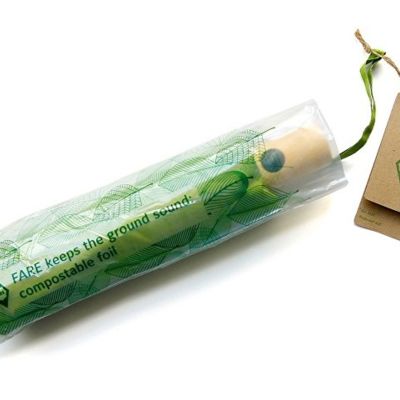 Зонт складной 5429 ÖkoBrella из бамбука, полуавтомат, лайм